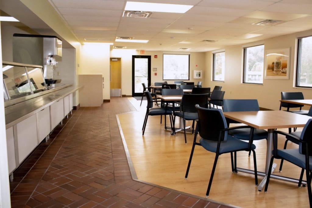 Dining area at Anabranch Recovery Center in Terre Haute, Indiana