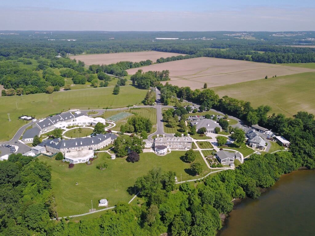 Aerial view of Ashley Addiction Treatment's Chesapeake Bay campus