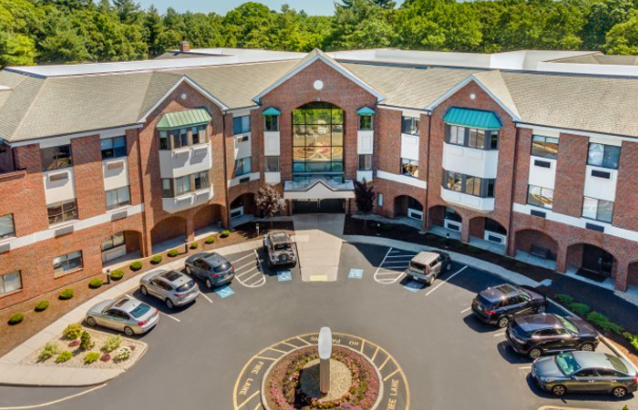 Main entrance at Bedrock Recovery Center in Canton, Massachusetts