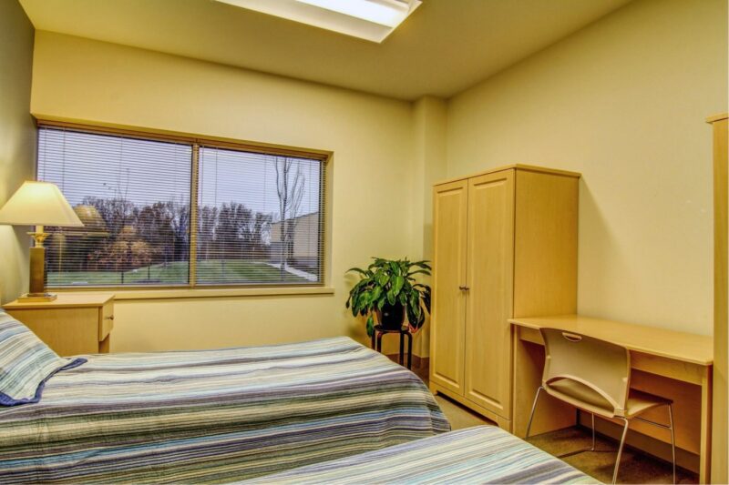 Patient room at CenterPointe Hospital in St. Charles, Missouri