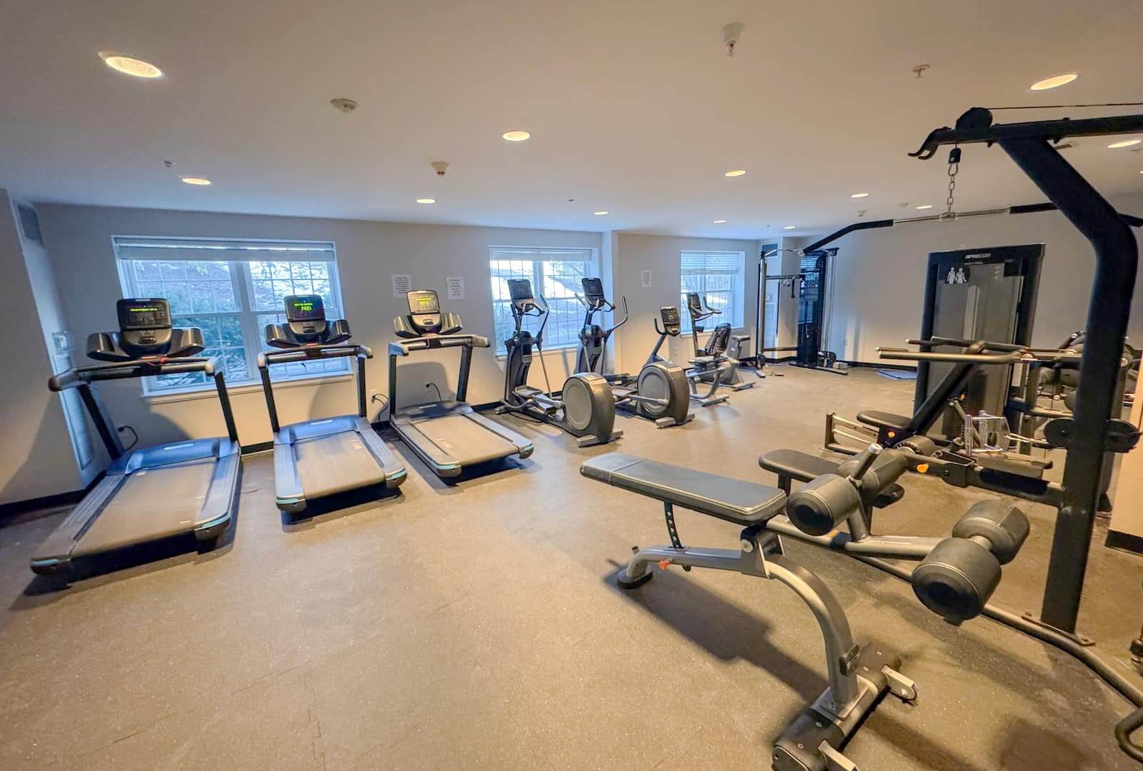Fitness center at Charles River Recovery in Weston