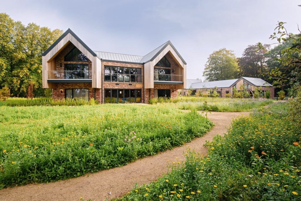 Entrance to Delamere Rehab's purpose-built clinic in Cheshire