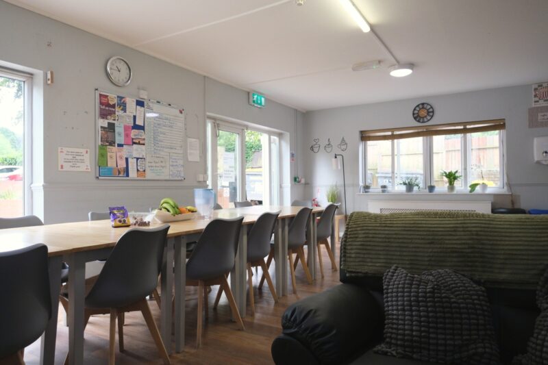 Communal dining area at Liberty House Clinic in Luton, England