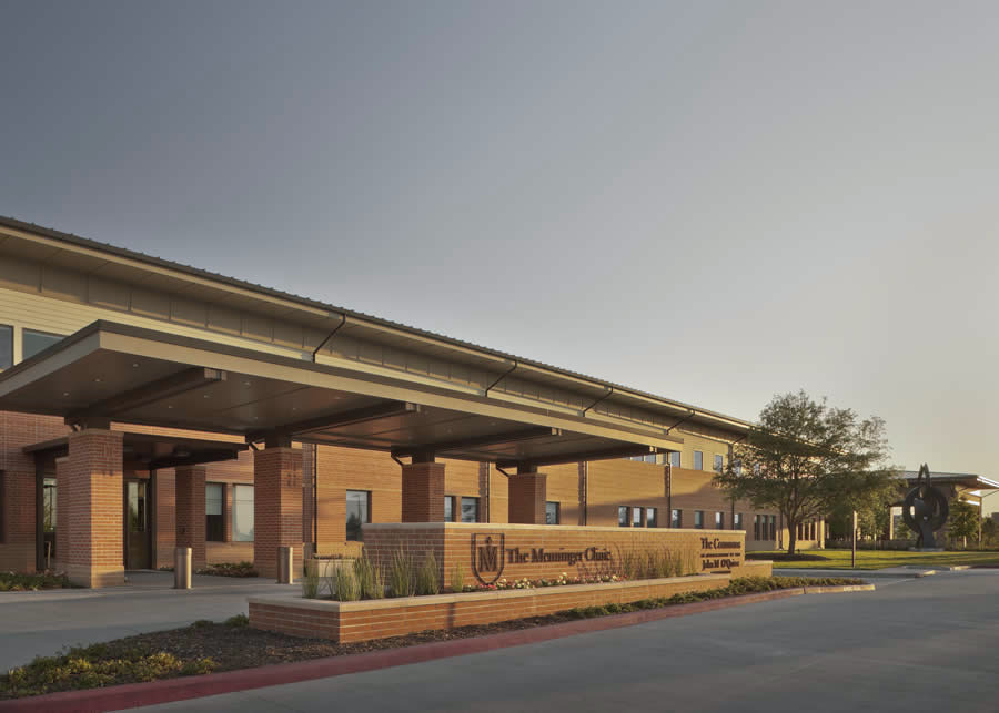 The Commons building at The Menninger Clinic in Houston at sunset
