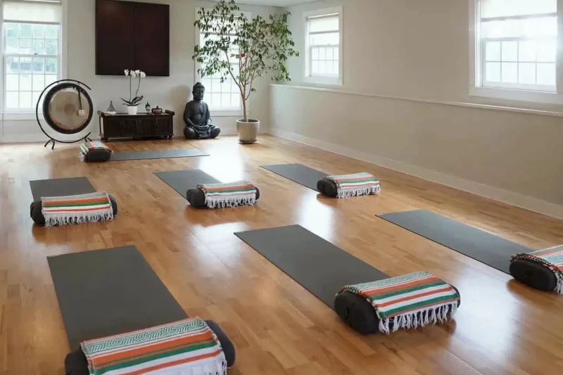Yoga and meditation room at Mountainside's Canaan treatment campus