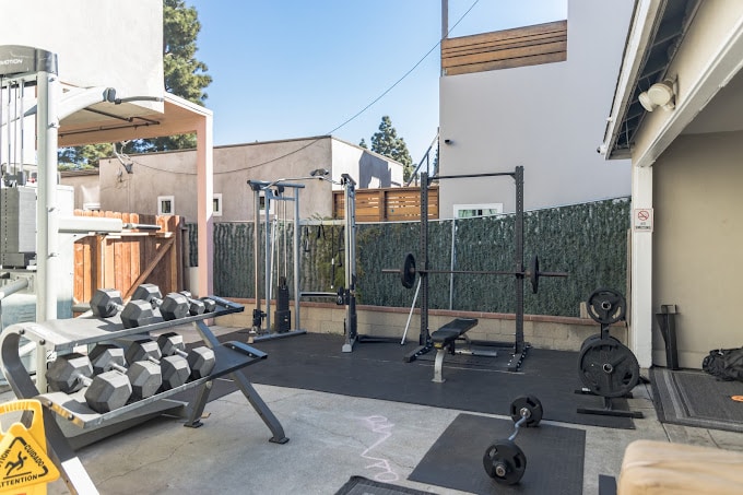 Outdoor fitness area at Muse Treatment in Culver City