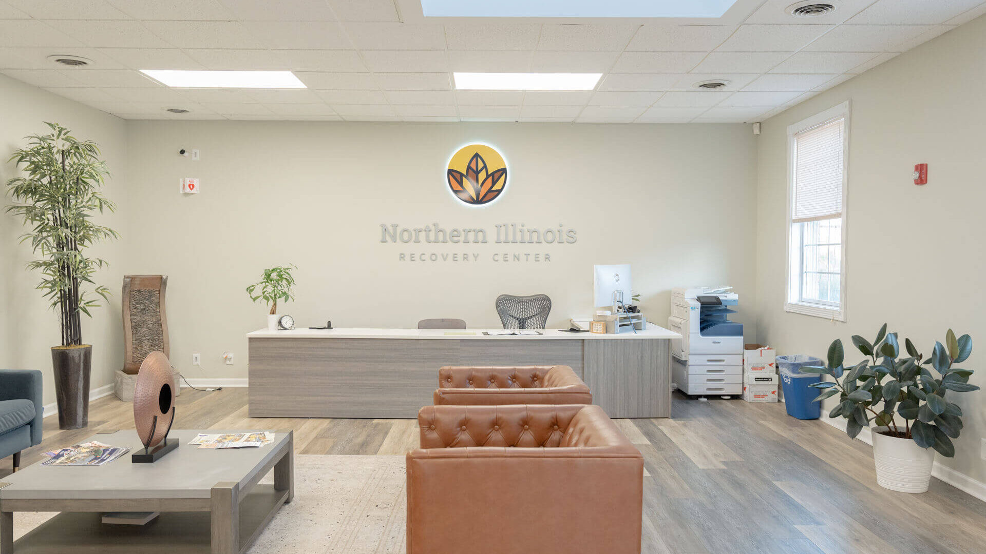 Reception area at Northern Illinois Recovery Center in Crystal Lake, Illinois