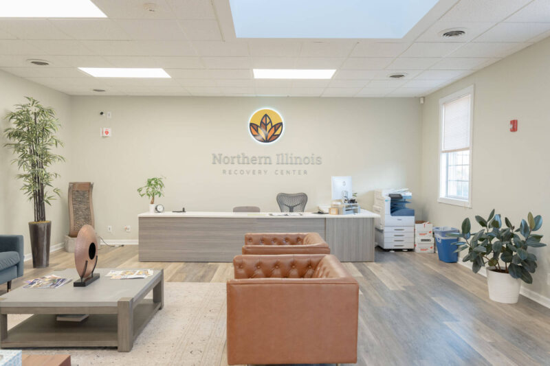 Reception area at Northern Illinois Recovery Center in Crystal Lake, Illinois