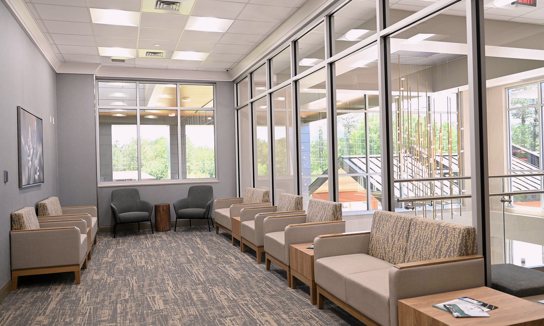 Waiting area at Pine Grove Behavioral Health in Hattiesburg, Mississippi