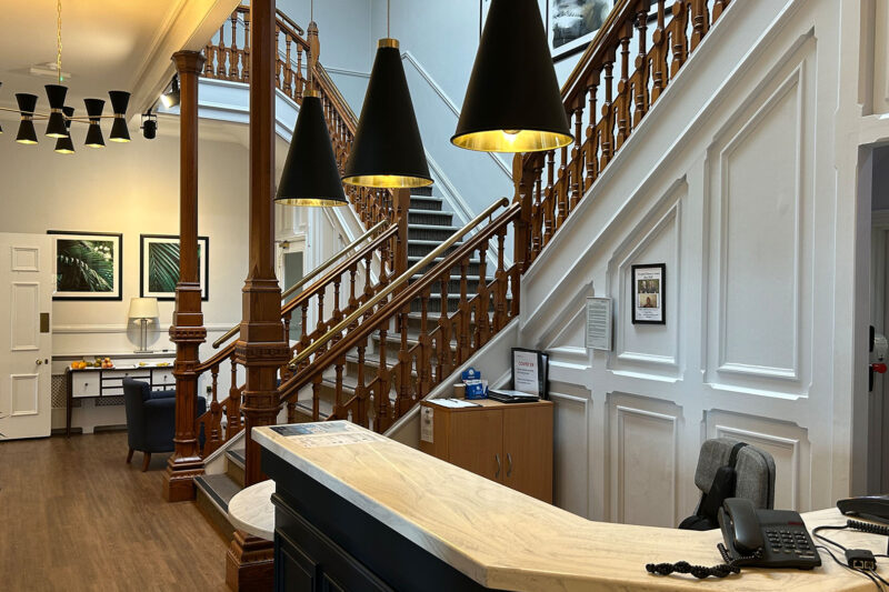 Reception area at Priory Hospital Altrincham