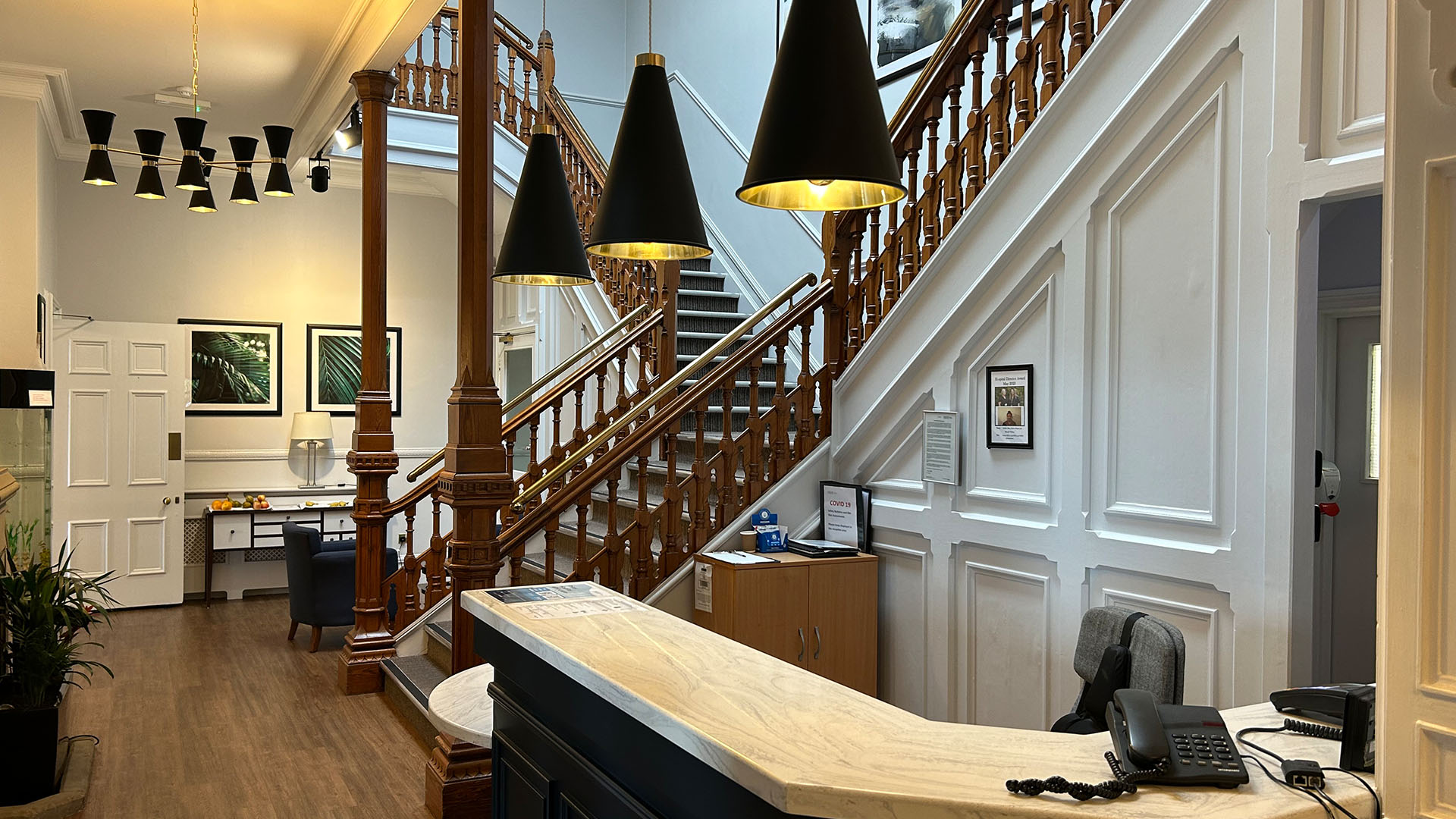 Reception area at Priory Hospital Altrincham