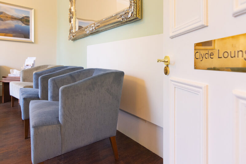 Communal lounge at Priory Hospital Glasgow