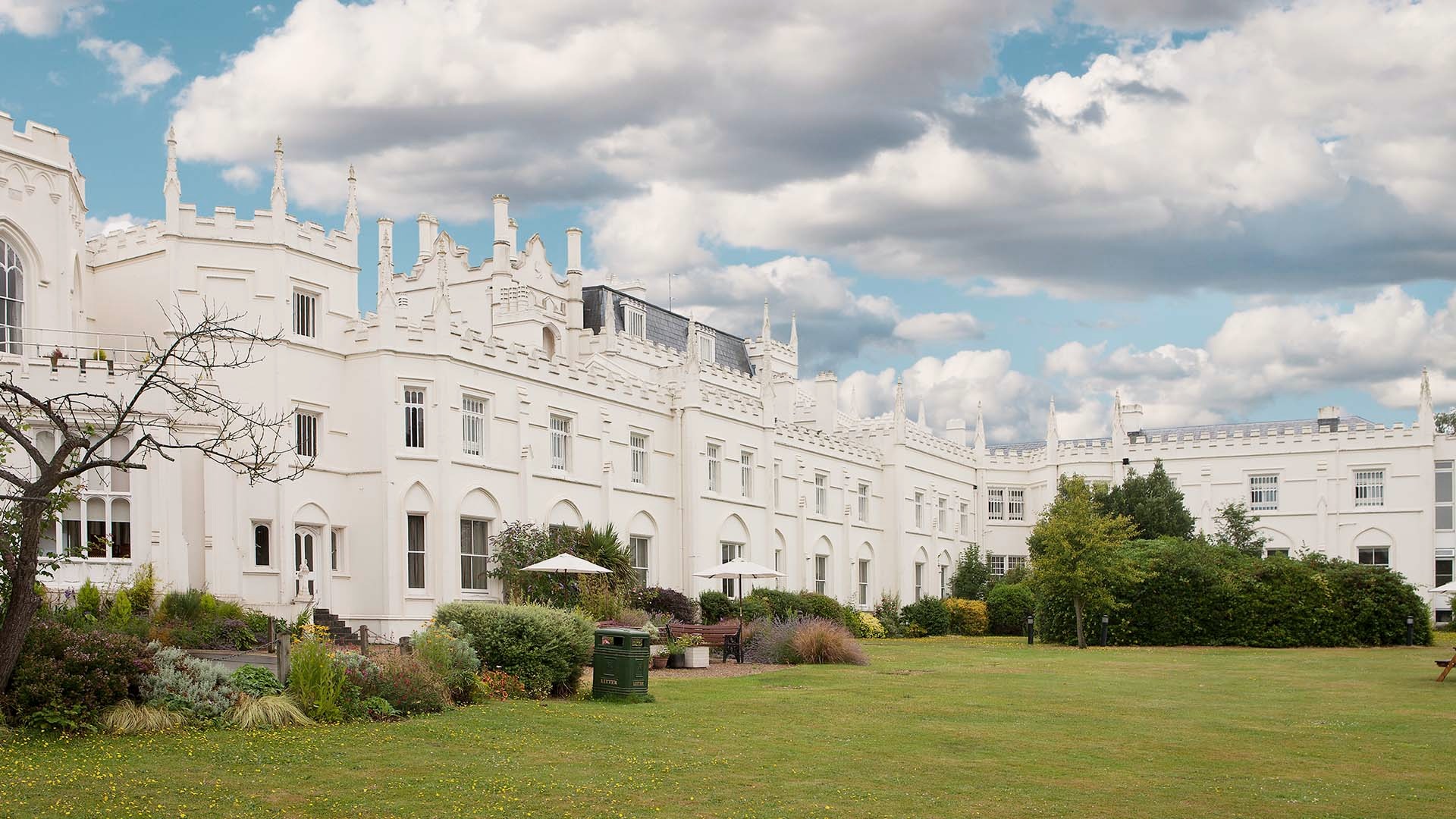 Historic Gothic-style exterior of Priory Hospital Roehampton in South West London