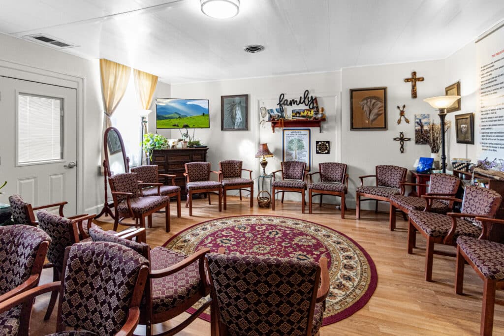Group therapy room at Rocky Mountain Treatment Center in Great Falls, Montana