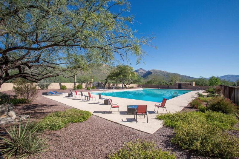 Pool area at Sabino Recovery in Tucson, Arizona