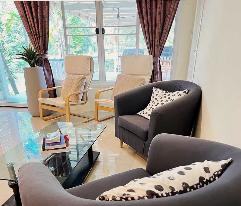 Counselling lounge at SafeHouse Rehab in Hua Hin, Thailand