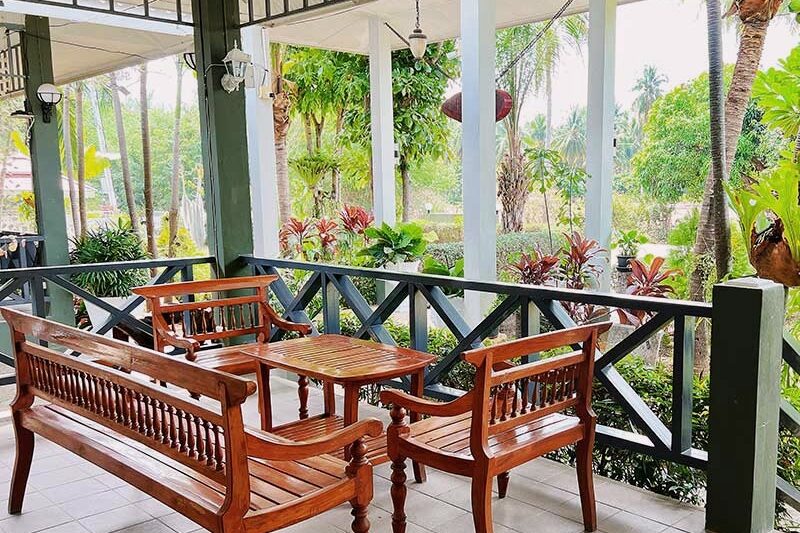 Covered garden veranda at SafeHouse Rehab in Hua Hin, Thailand