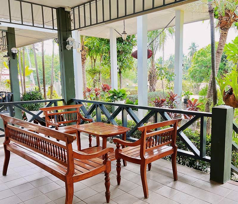 Covered garden veranda at SafeHouse Rehab in Hua Hin, Thailand