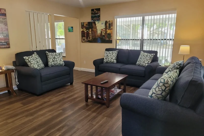 Living room in a residential house at Turning Point of Tampa
