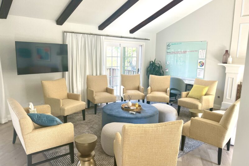 Group room at Lightfully Thousand Oaks Residential Treatment Center in California