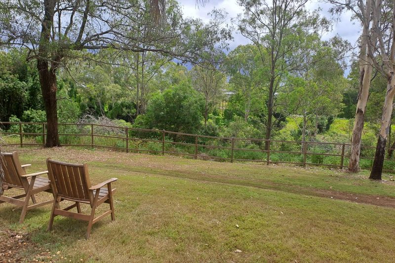 Outdoor seating area in the grounds of Logan House