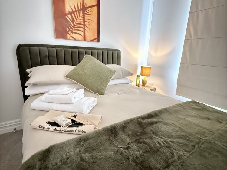 Guest room at Riverview Rehabilitation Centre in Rukuhia, New Zealand.