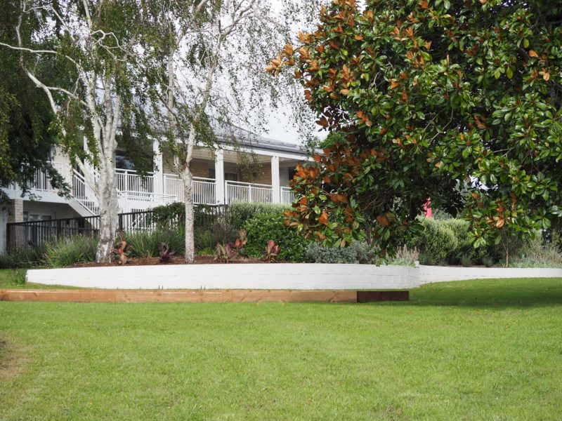 Capri Sanctuary residence behind landscaped gardens and lawn